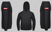 Schwarz/Weiss/Rot + 2 Aufnäher - Kapuzenpullover