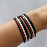 Schwarz/Weiß/Rot - Armband