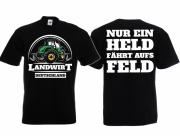 Landwirt - Nur ein Held fährt aufs Feld - T-Shirt schwarz