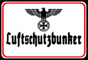 Luftschutzbunker - Blechschild