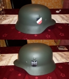 Wehrmacht HELM M35 mit Helmabzeichen