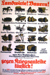 Landwirte Bauern Kriegsanleihe - Blechschild