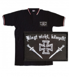 Klagt nicht, kämpft Aufnäher - Poloshirt Schwarz, Weiss, Rot