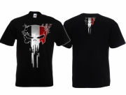 Totenkopf schwarz weiss rot T-Shirt