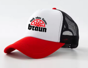 Auch ohne Sonne braun schwarz weiss rot Mütze