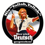 Hier wird deutsch gesprochen wasserfester Aufkleber