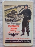 Ein Panzer mehr gegen den Feind Blechschild