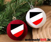 Schwarz weiss rot 2 Weihnachtskugeln