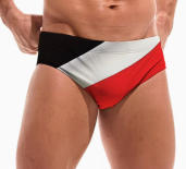 Schwarz weiss rot Badehose