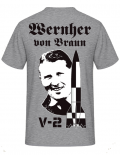 V-2 Rakete Wernher von Braun - T-Shirt Rückendruck