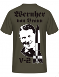 V-2 Rakete Wernher von Braun - T-Shirt Rückendruck