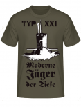 Deutsche U-Boote Typ XXI Moderne Jäger der Tiefe T-Shirt